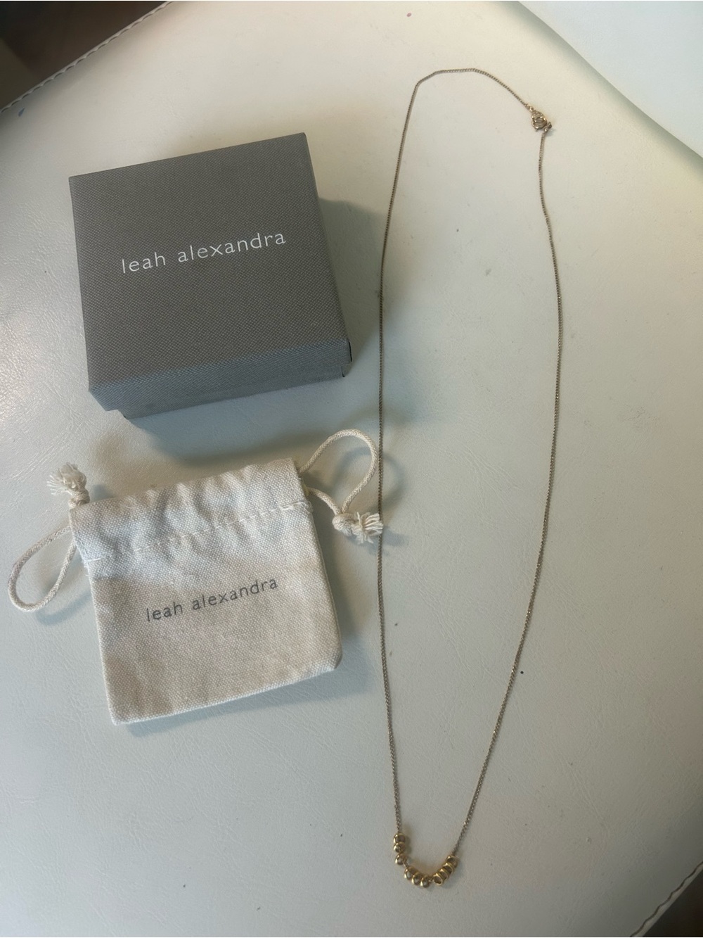 Leah Alexandra Gold Beaded Pendant Necklace
